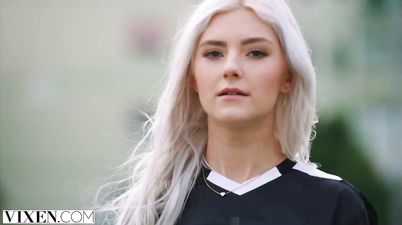 Blonde Hottie Teases Her Favourite Soccer Celeb - Busty Coed Fan Fucks Player After Game