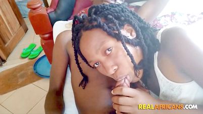 Ebony Girl From Africa Fucked Hard By Ex Boyfriend And CUM COVERED - Big Tits