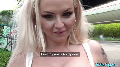 Busty British Milf Fucks In Public Outdoors - with busty blonde mom Louise Lee