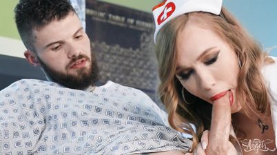 Tranny Nurse Crystal Thayer gives Head to Patient - Twisted Nurse Loves Cock - Hatler
