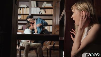 StepMom Threesome Lesson - Whispers In The Library with MILF Reagan Foxx