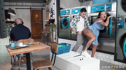 A Gust Of Horniness: Jordi El Nino Polla dicks Busty Latina Brunette Katty Soarez in Public Laundromat