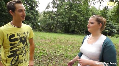 Sexy German BBW Anna K. Hot Sex Outdoor With Her New Boyfriend - Big ass