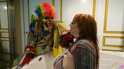 White BBW and perverted clown