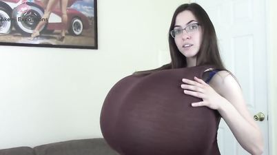 Breast Expansion - Amateur Girl Next Door In Glasses On Webcam