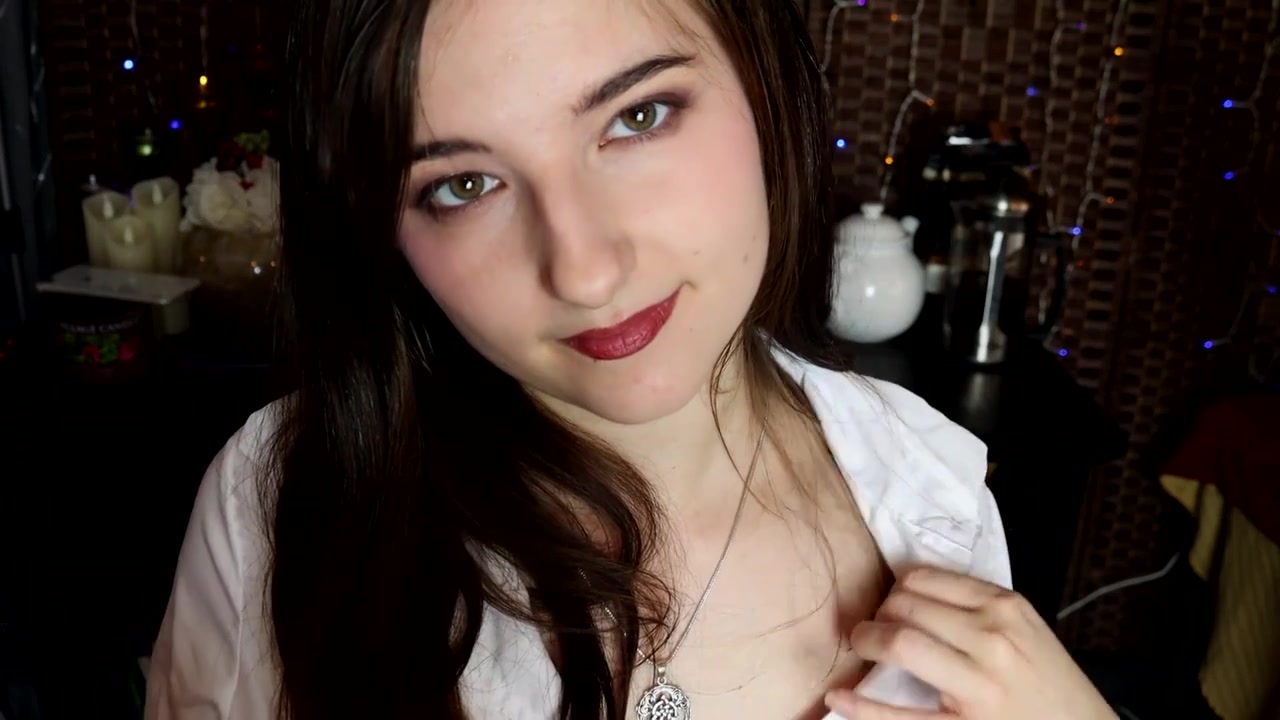 Aftynrose brunette secretary flashing big boobs & teasing