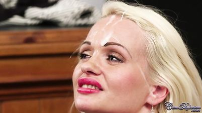 Blonde Office Slut Cindy Sun Cum Drip Treatment - Hardcore With Sticky Facial Cumshot