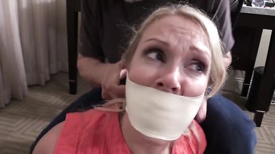 Blonde Milf Hogtied & Gagged - Big Tits In Bondage