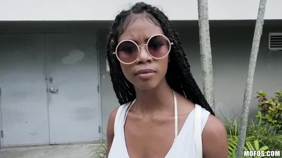 POV Public Pickup With Young Ebony - Slutty Survey - Big Black Tits